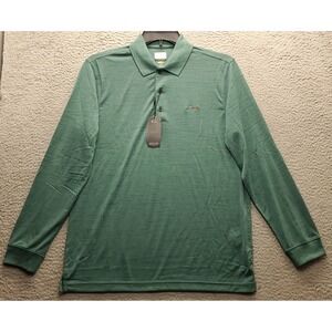 Greg Norman‎ Play Dry Polo Shirt Mens Medium Green Golf Performance Classic Fit